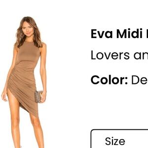 Lovers + Friends Asymmetrical Brown Dress
